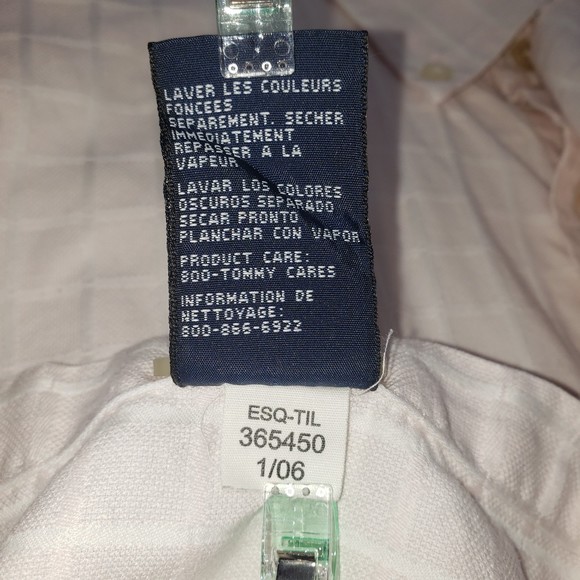 TOMMY HILFIGER Light Pink Button Down Shirt Size Medium - Picture 9 of 11